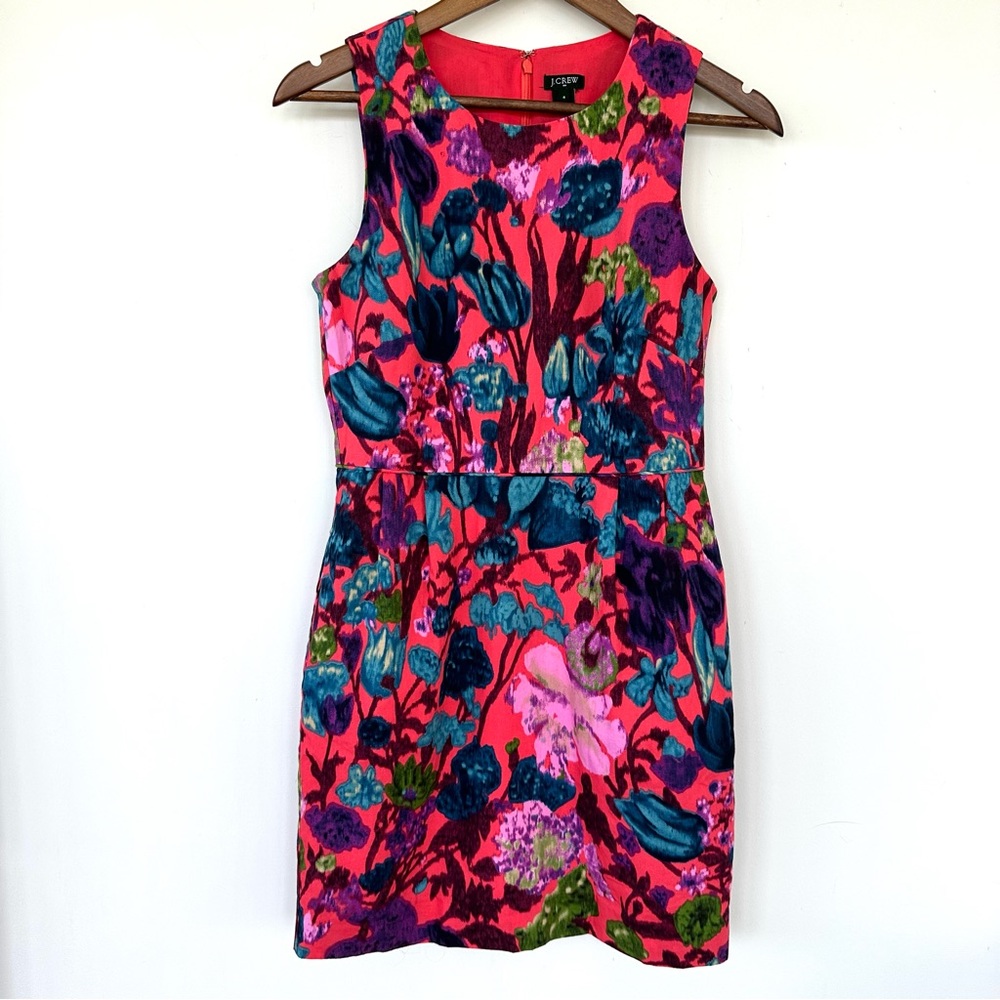 J. Crew midi length dress, sleeveless with a crew neckline, 💯 cotton